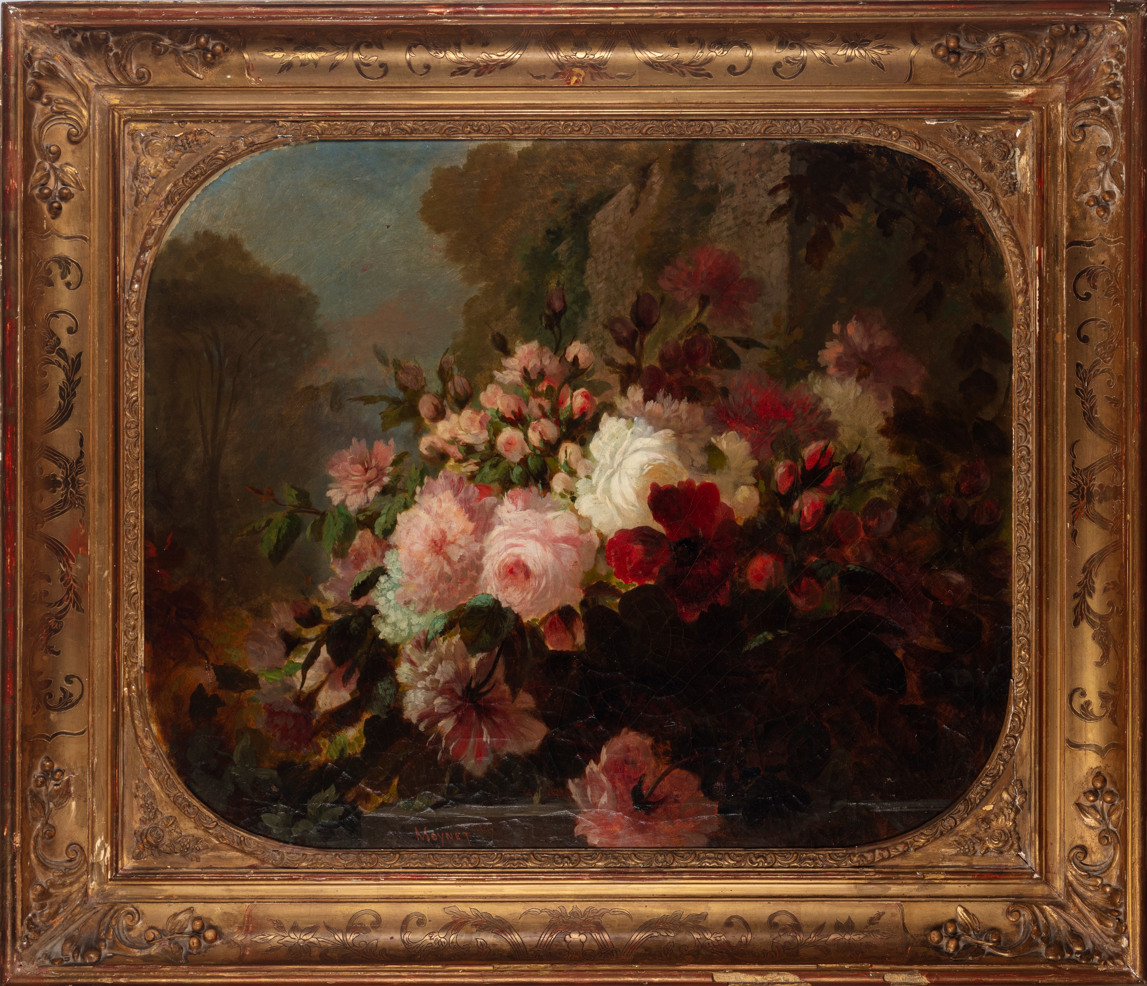 Jean-pierre Moynet - Fiori, olio su tela