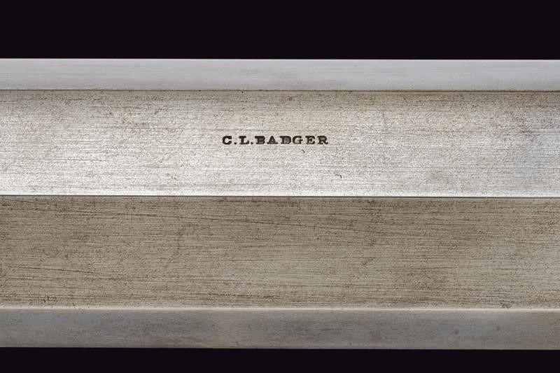 Carabina "bench rest" a luminello da tiro firmata C.L. Badger, con accessori
