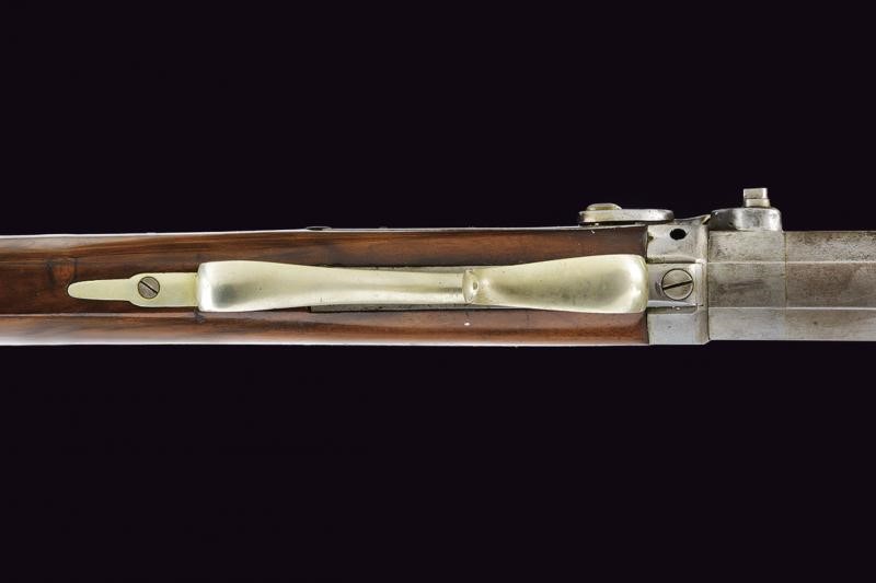 Carabina "bench rest" a luminello da tiro firmata C.L. Badger, con accessori