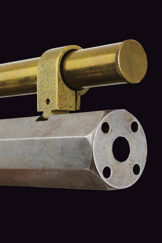 Carabina "bench rest" a luminello da tiro firmata C.L. Badger, con accessori