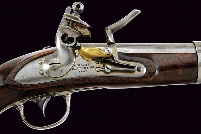 Interessante pistola a pietra focaia d'ordinanza Mod. 1836 di A. Waters