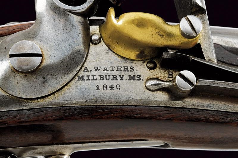 Interessante pistola a pietra focaia d'ordinanza Mod. 1836 di A. Waters