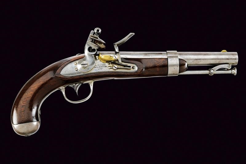 Interessante pistola a pietra focaia d'ordinanza Mod. 1836 di A. Waters
