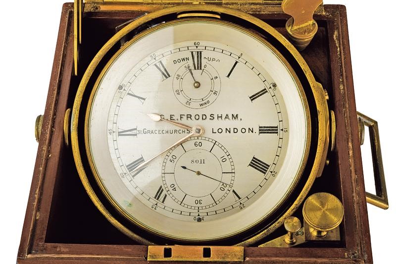 Raro Cronometro Marino (two-days) Vittoriano con Cassa in Legno di George Edward Frodsham