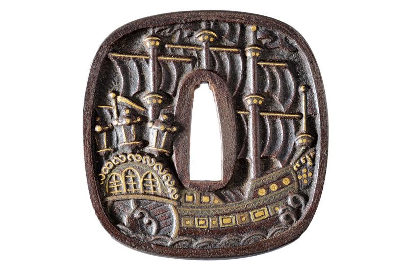 Tsuba con Rara Decorazione Kirishitan