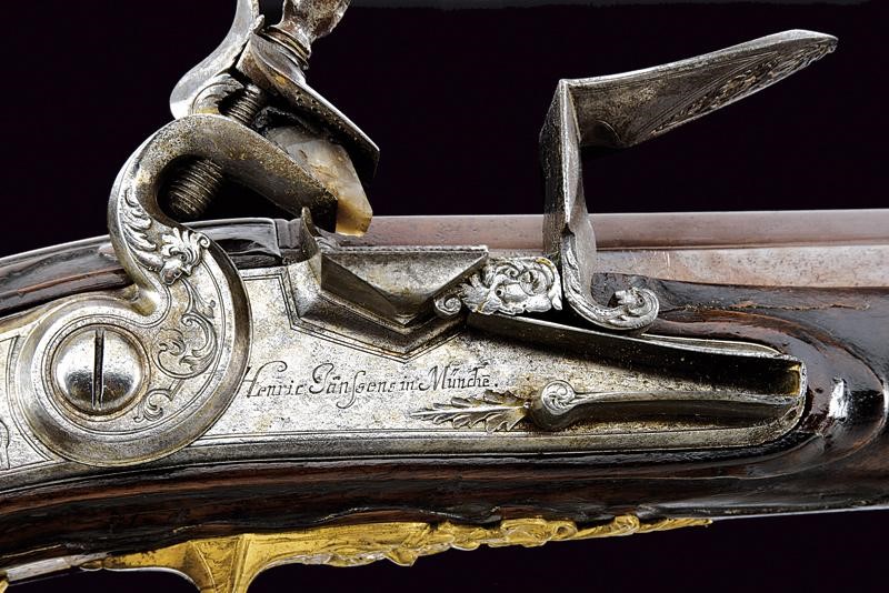 Importante Fucile a Pietra Focaia di Henric Janssen