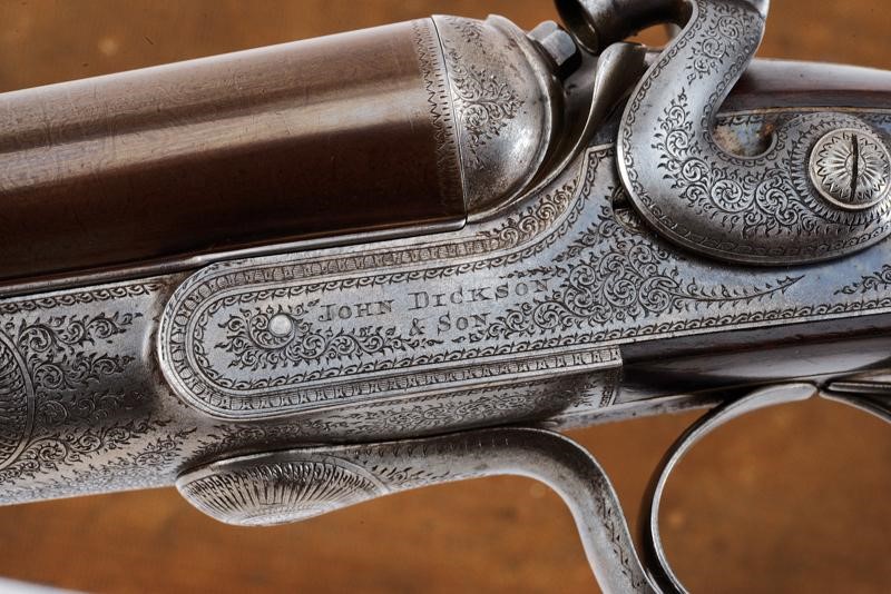 Interessante Doppietta John Dickson & Son a Cani Esterni con Motto del Clan Sutherland