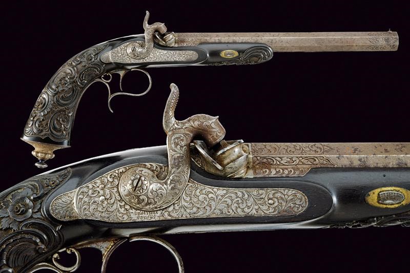 Pistola a Luminello da Tiro in Cassetta di Gastinne Renette