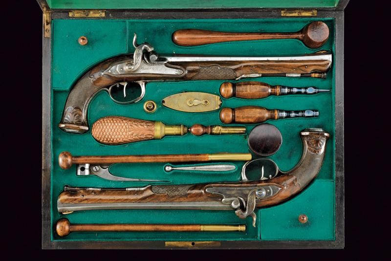 Paio di Pistole di Boutet Ridotte a Luminello, in Cassetta