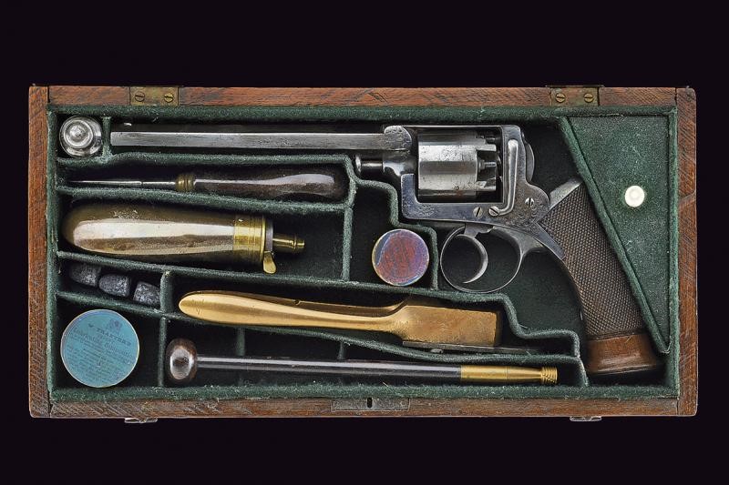 A cased Pirlot Adams patent percussion revolver with case | Fine ...