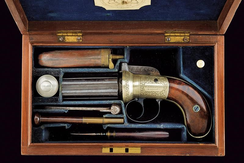 A rare cased pepperbox revolver by W. A. Beckwith | Fine Antique Arms ...