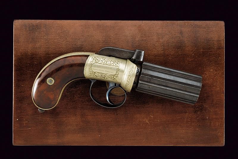 Raro Pepperbox Revolver in Cassetta di W. A. Beckwith