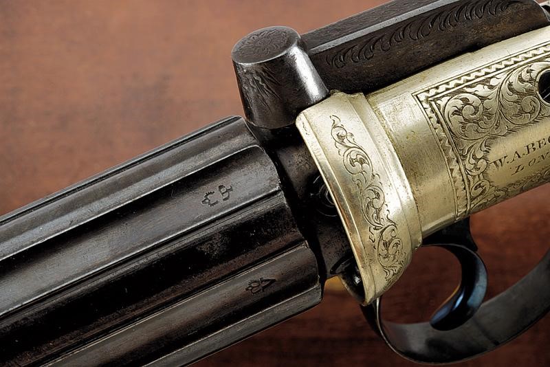 Raro Pepperbox Revolver in Cassetta di W. A. Beckwith