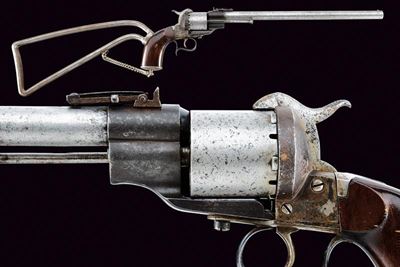 Rarissimo Revolver Lefaucheux a Spillo con Calcio Rimovibile