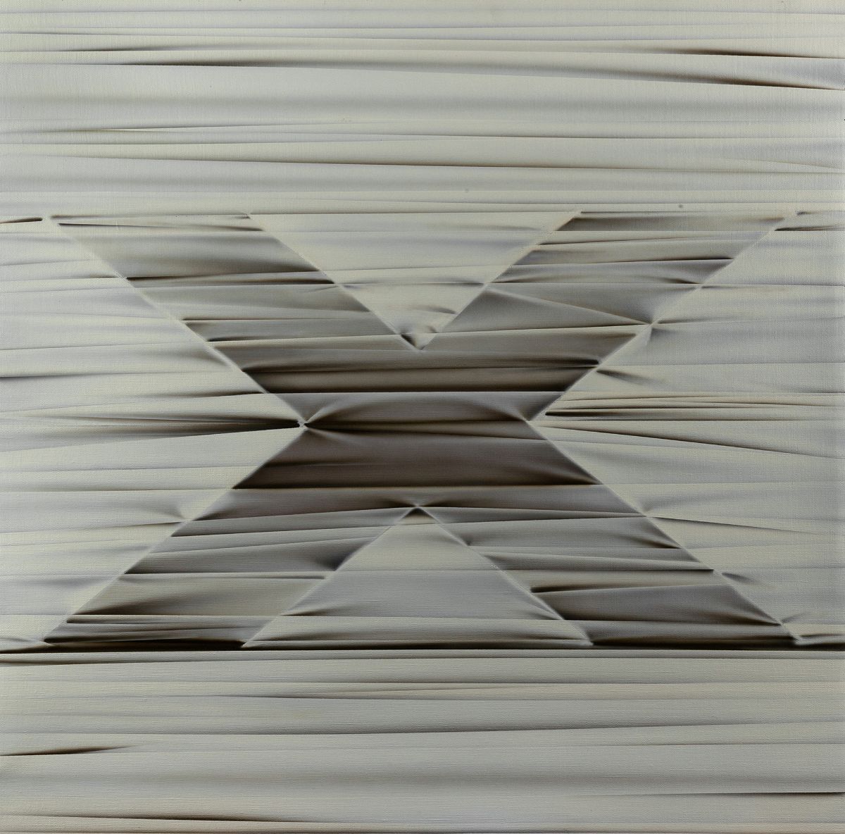 Umberto Mariani - Alfabeto Afono: X, acrilico su tela, 1975