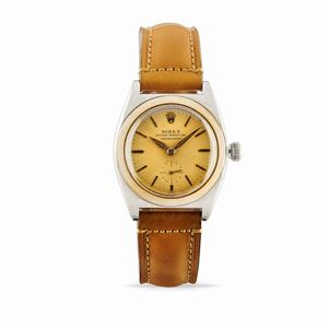 A stainless steel and gold wristwatch, Rolex, ref. 3132, circa 1945