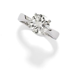 Anello in oro bianco 18K e diamante taglio brillante ct 2,34
