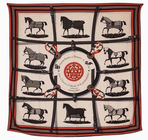 Hermès - Grand Foulard Couvertures de Jour Pour L'écurie, L'attente et La Présentation