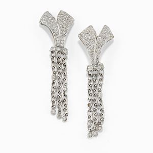 Orecchini pendenti in oro bianco 18K