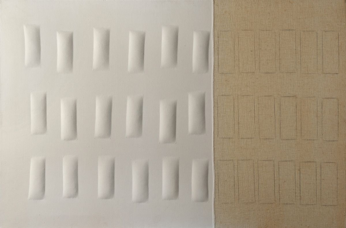 Arnaldo Esposto - Forme numero 11, 1963, olio su tela con rilievi estroflessi