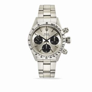 A stainless steel wristwatch, Rolex Daytona, ref. 6263, circa 1972, with box