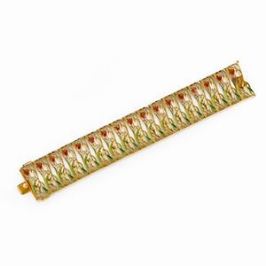 A 18K yellow gold and enamel bracelet, Ottaviani