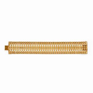 Bracciale in oro giallo 18K con motivi centrali incisi
