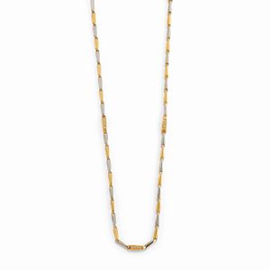 Collana in oro bicolore 18K e piccoli diamanti taglio brillante