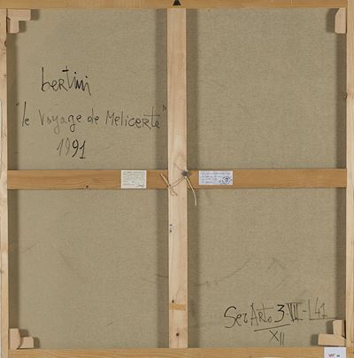 Le voyage de Melicerte - la fuga di Tifone, olio e riporto fotografico su tela