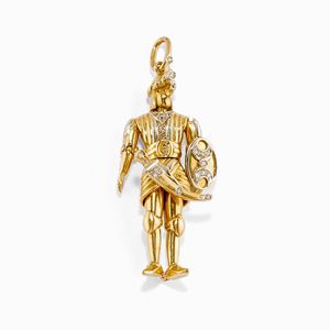 Pendente in oro bicolore 18K e diamanti taglio huit-huit