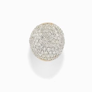 Anello in oro bicolore 18K e diamanti taglio brillante ct 7,00