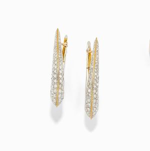 Orecchini in oro bicolore 18K e diamanti taglio brillante ct 3,50