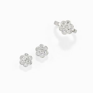 Demi parure in oro bianco 18K e diamanti taglio brillante ct 4,50