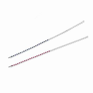 Two 18K white gold, ruby, sapphire and diamond tennis bracelets