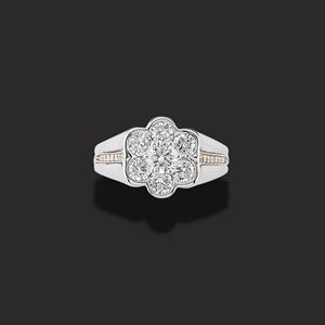 Anello in oro bicolore 18K e diamanti taglio brillante ct 1,50