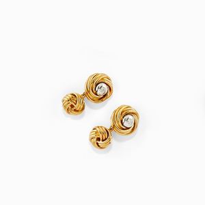 Polsini in oro bicolore 18K e diamanti taglio brillante ct 0,20