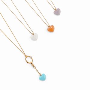 Four 18K yellow gold, multicolor gemstone and diamond necklaces