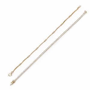  - Due bracciali tennis con diamanti