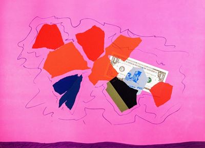 Composizione con dollaro, serigrafia a colori, 93/100