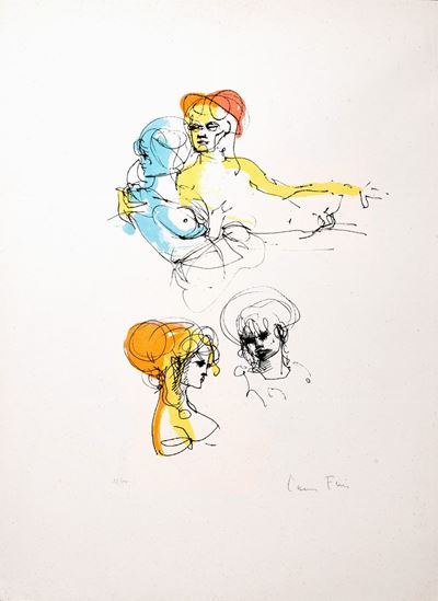 Studi di donne, litografia a colori, es. 32/70
