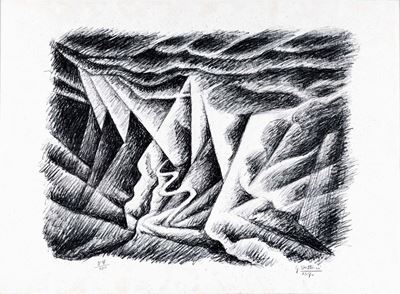 Aerovista, litografia, es. 58/100, 1969