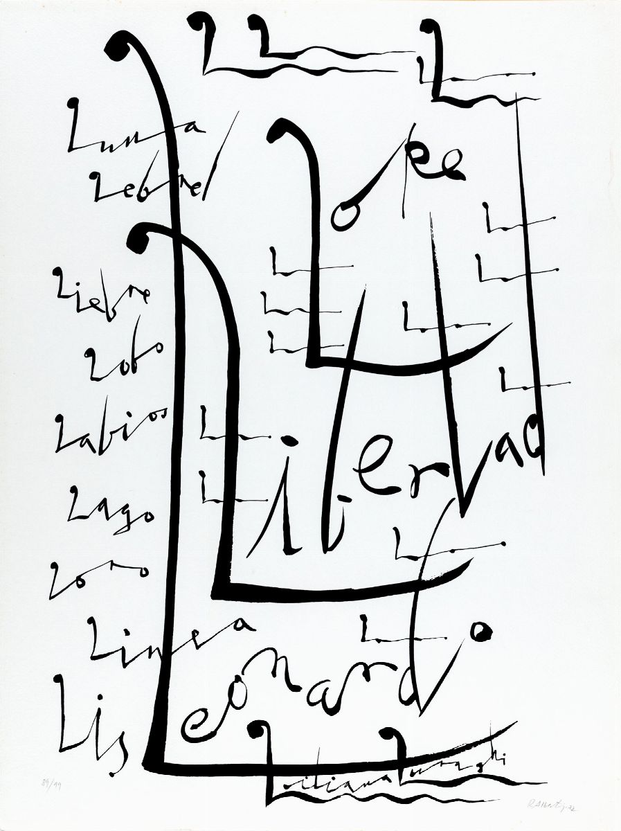 Raphael Alberti - Il lirismo dell'alfabeto - 6 litografie e 4 serigrafie a colori, 1972