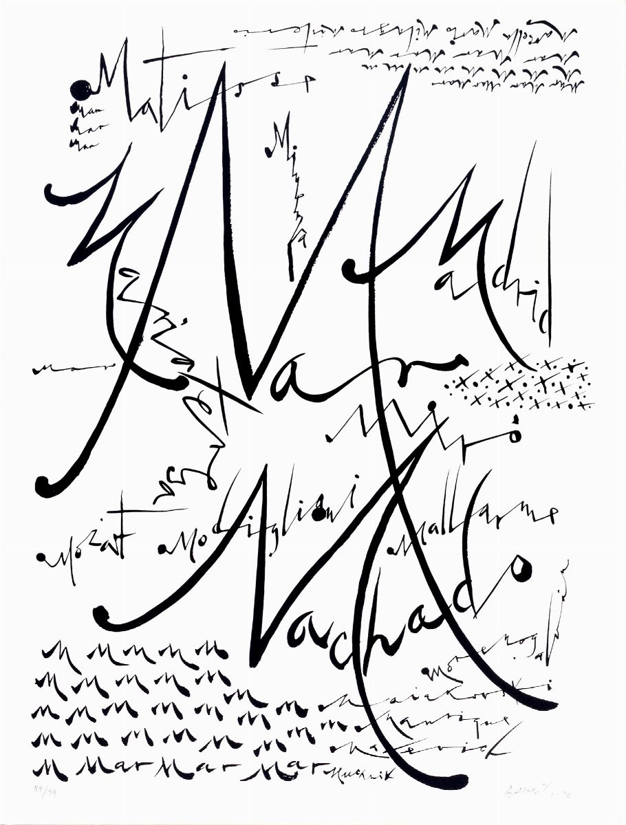 Raphael Alberti - Il lirismo dell'alfabeto - 6 litografie e 4 serigrafie a colori, 1972