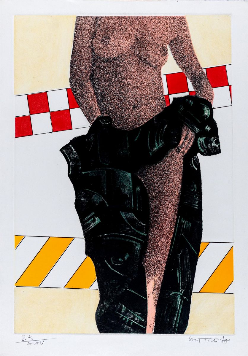 Gianni Bertini - Tre fogli: Motociclista, Donna, Busto di donna