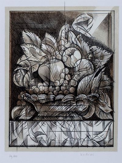 Omaggio a Caravaggio - Cartella contenente 5 litografie di Bodini, Ferroni, Guccione, Merisio e V...