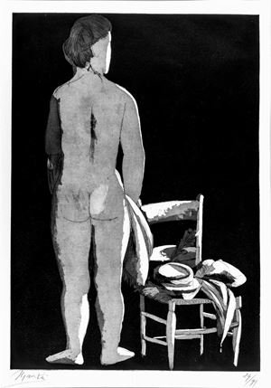 Manzù Giacomo - Nude and chair