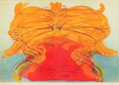 Hommage a Federico Fellini, litografia a colori, es. 89/100