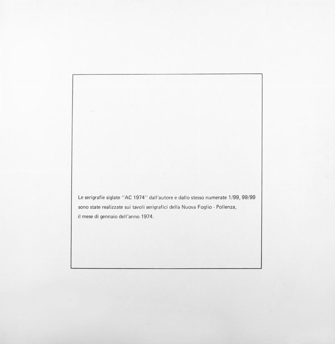 Antonio Calderara - Luce spazio immagine. Giallo, serigrafia a colori, es. 62/99