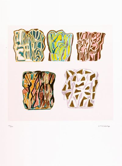 Cinque forme, litografia a colori, es. 119/200