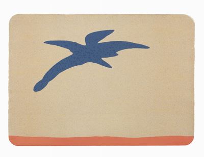 Volante blu - Serigrafia a colori su carta vetrata